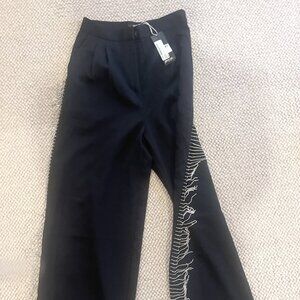 Rhinestone edge black pants by Nasty Gal